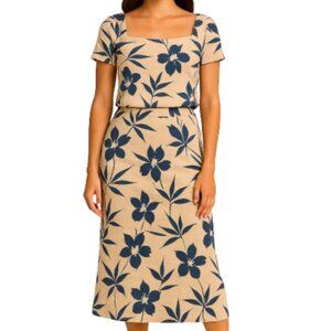 Claiborne 2 Piece Skirt Set Long Maxi Skirt with Short Sleeve Top Size Large